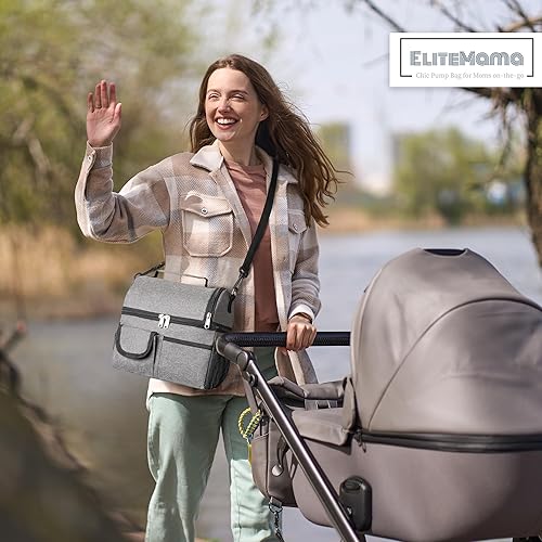 Miniatura 7 de Bolsa portátil para extractor de leche con enfriador, compatible con Willow, Elvie, Momcozy Extractor de leche, elegante estuche de almacenamiento