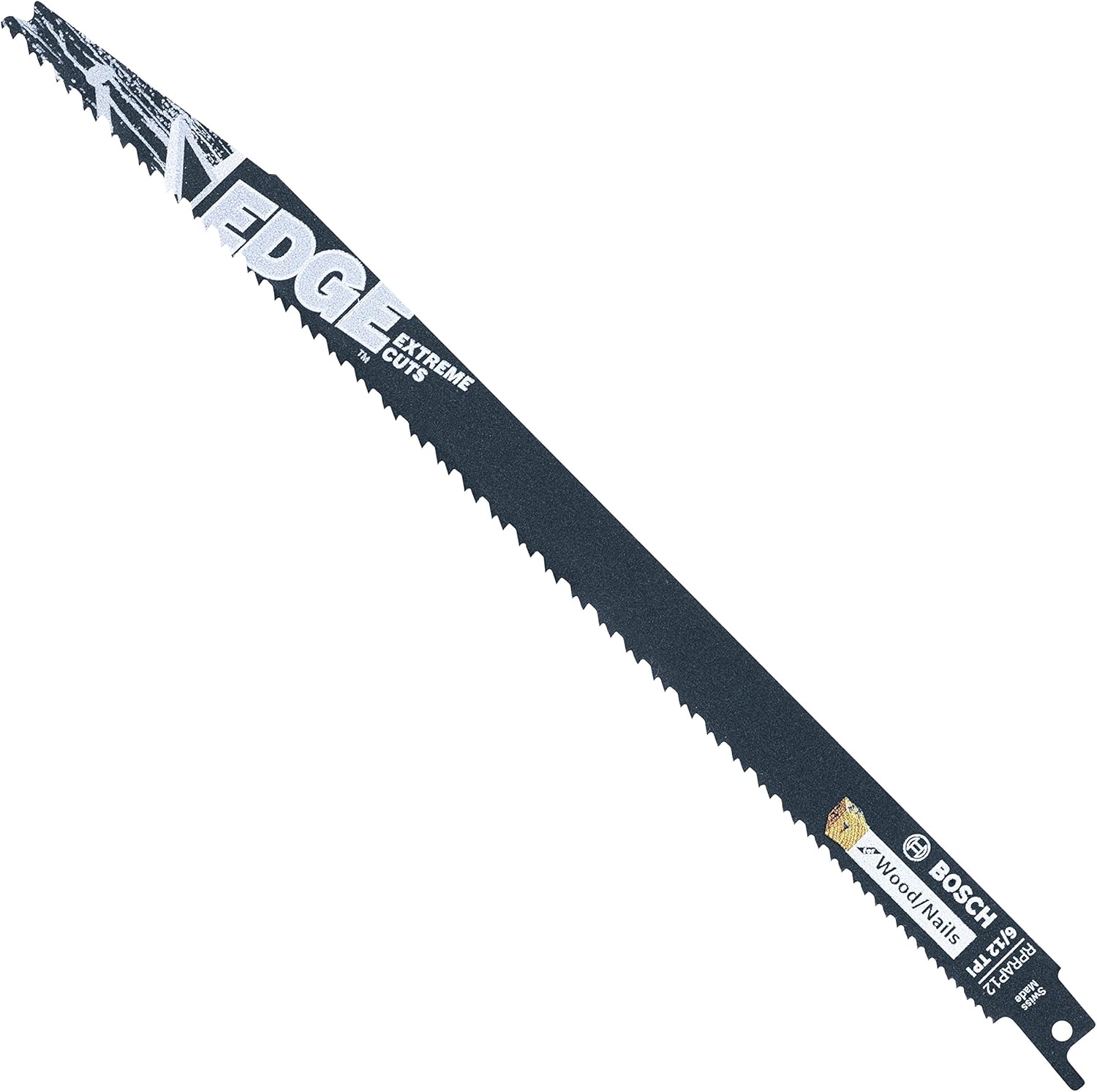 Bosch RPRAP12 5 pc. 12 In. 6/12 TPI Edge Reciprocating Saw Blades for Wood/Nails