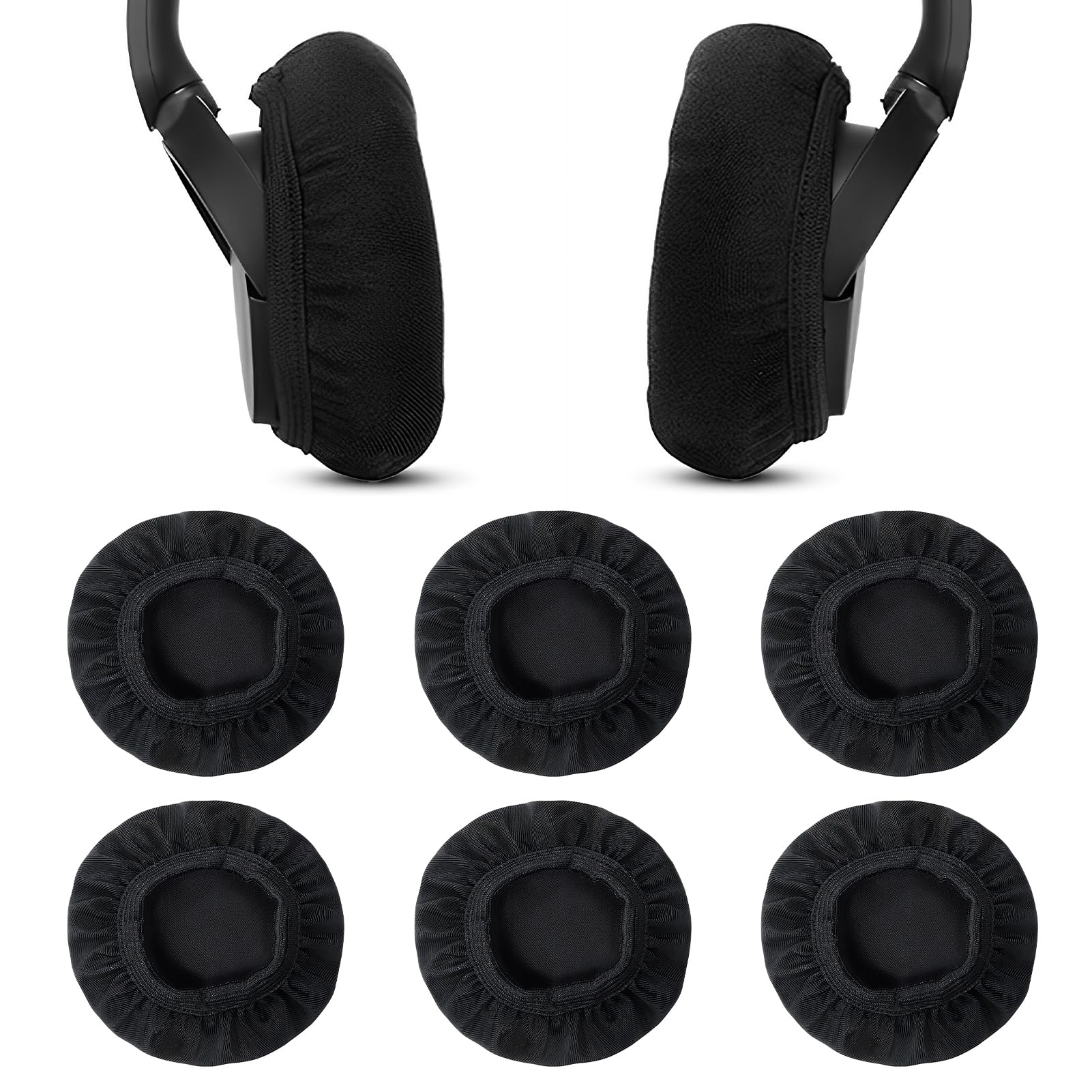6 Housses Lavables Pour Coussinets De Casque - Tissu Soie Glacée Anti-Sueur Pour Sport, Jeux