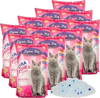Lyra Pet® | 12 x 5 L = 60 L Lyra Power Silica Silikat Katzenstreu |100% Kieselgel | Keine Klumpenbildung | Neutralisiert den Geruch | Staubfrei & Unparfümiert | Hygienisch & Saugstark| Saubere Wohnung product image