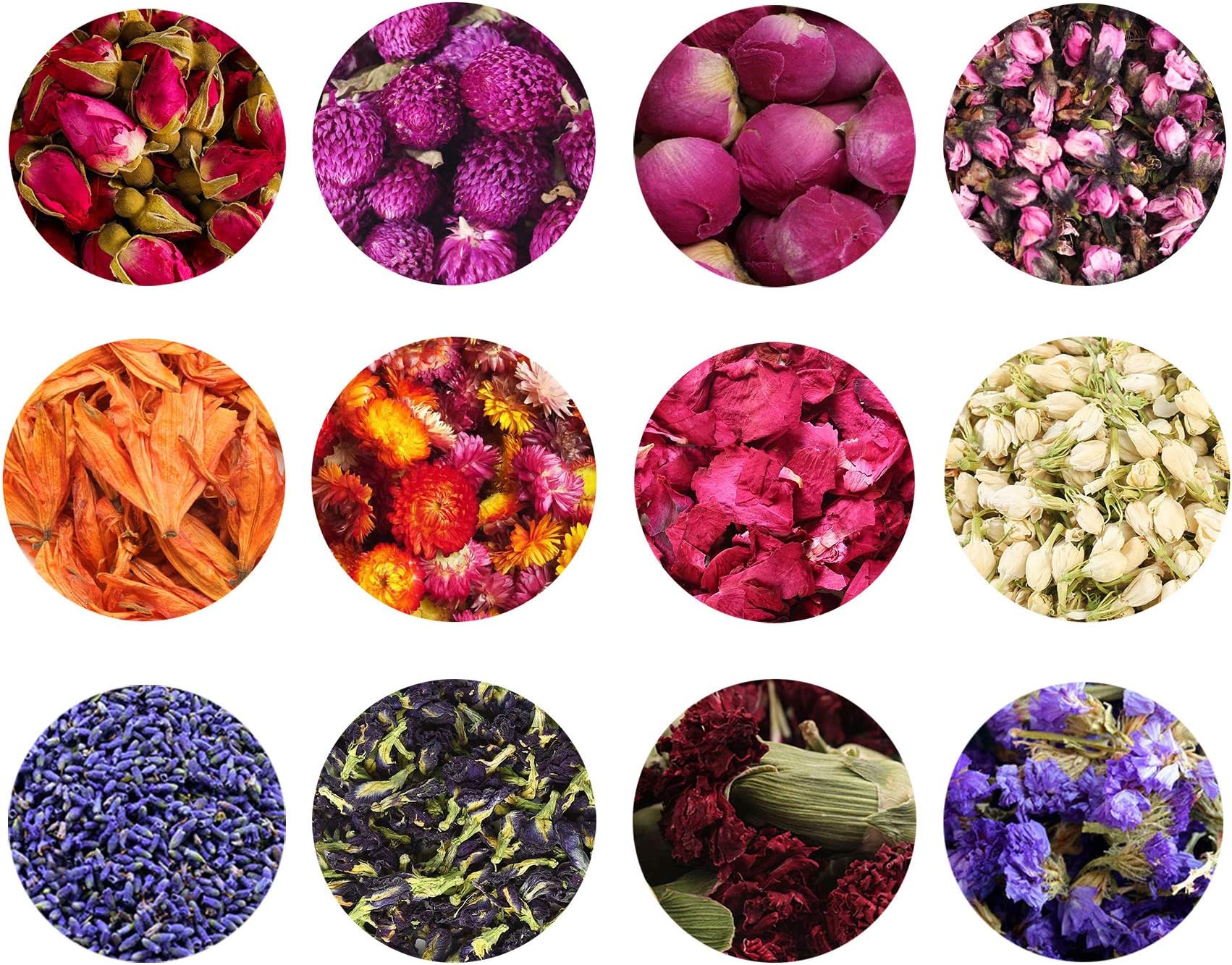 Natural Dried Flowers Kit 10 Bags, Dried Flowers Herbs for