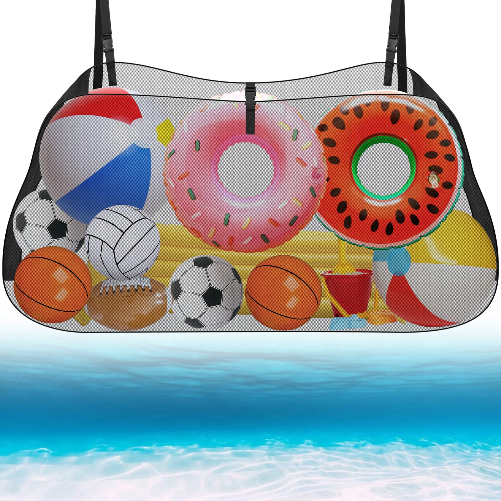 Pool Float Net Storage Bag, Ruimtebesparend Zwembad Hangende Opbergtas, Opvouwbare Mesh Pool Organiser Hangende Zwembad Opbergtas Voor Opslag In De Achtertuin Pool Float Net Storage Bag, Ruimtebesparend Zwembad Hangende Opbergtas, Opvouwbare Mesh Pool Organiser Hangende Zwembad Opbergtas Voor Opslag In De Achtertuin