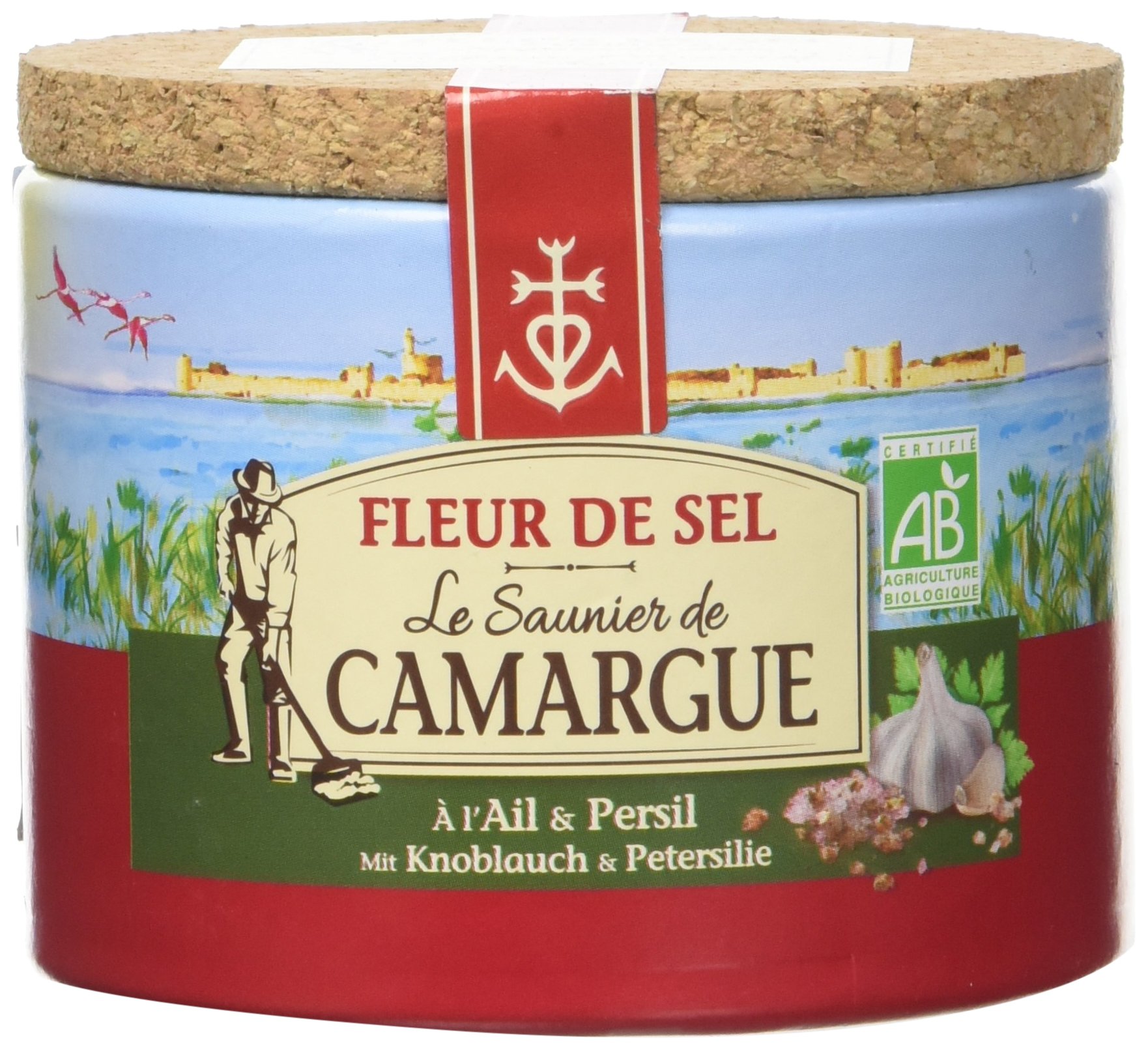 Le Saunier de Camargue Fleur de Sel Ail/Persil Boîte Ronde 125 g
