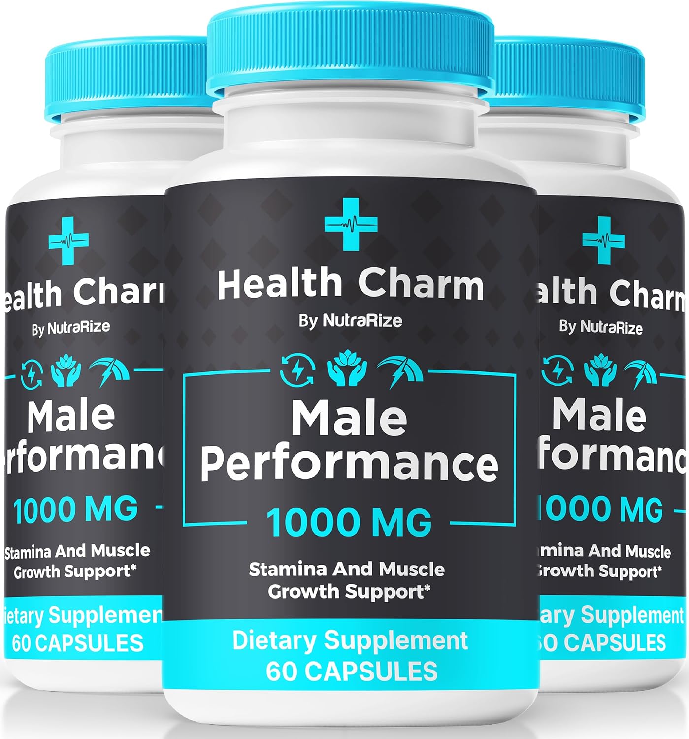 (3 Pack) Health Charm Pills, Official Health Charm For Men, Health Charm Male Capsules, All Natural Formula To Support Performance & Energy Levels, Premium HealthCharm Pastillas (180 Capsules)