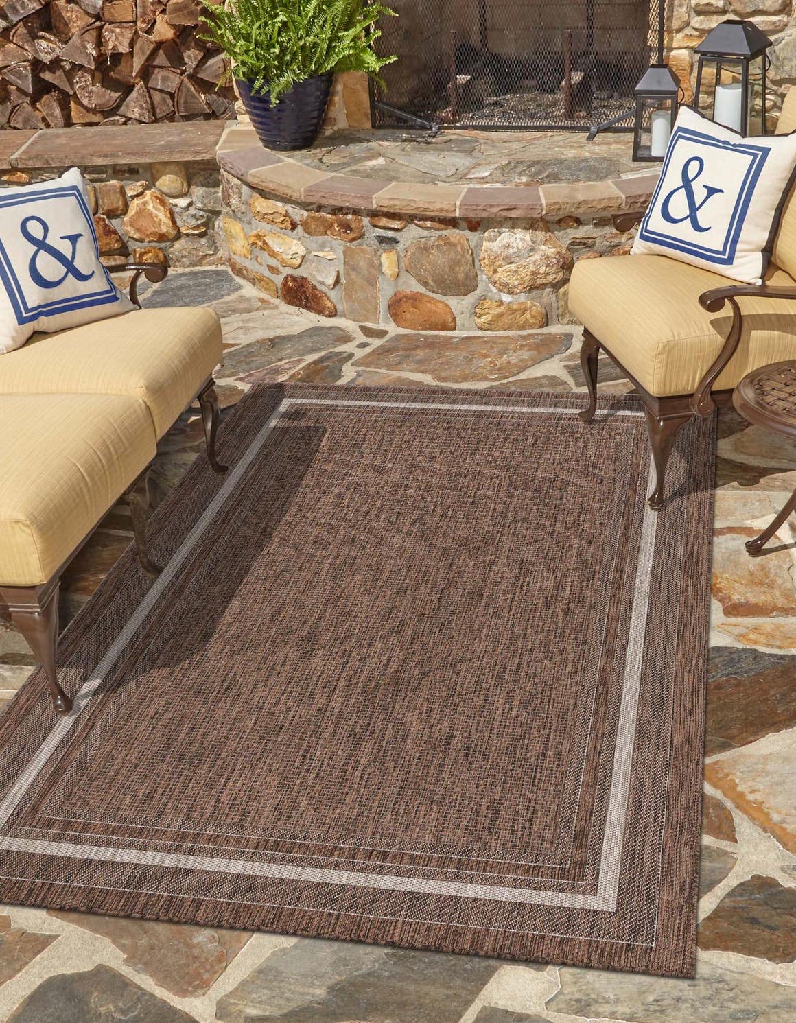 Unique Loom Outdoor Border Collection Area Rug - Soft Border (2' x 3' 1