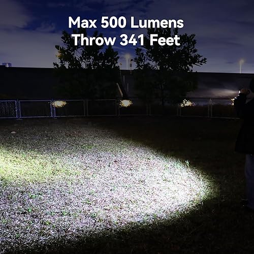 Miniatura 2 de Linterna de bolsillo, 500 lúmenes, doble combustible recargable, luz LED AA, pequeña linterna EDC con clip para camping, senderismo y uso diario