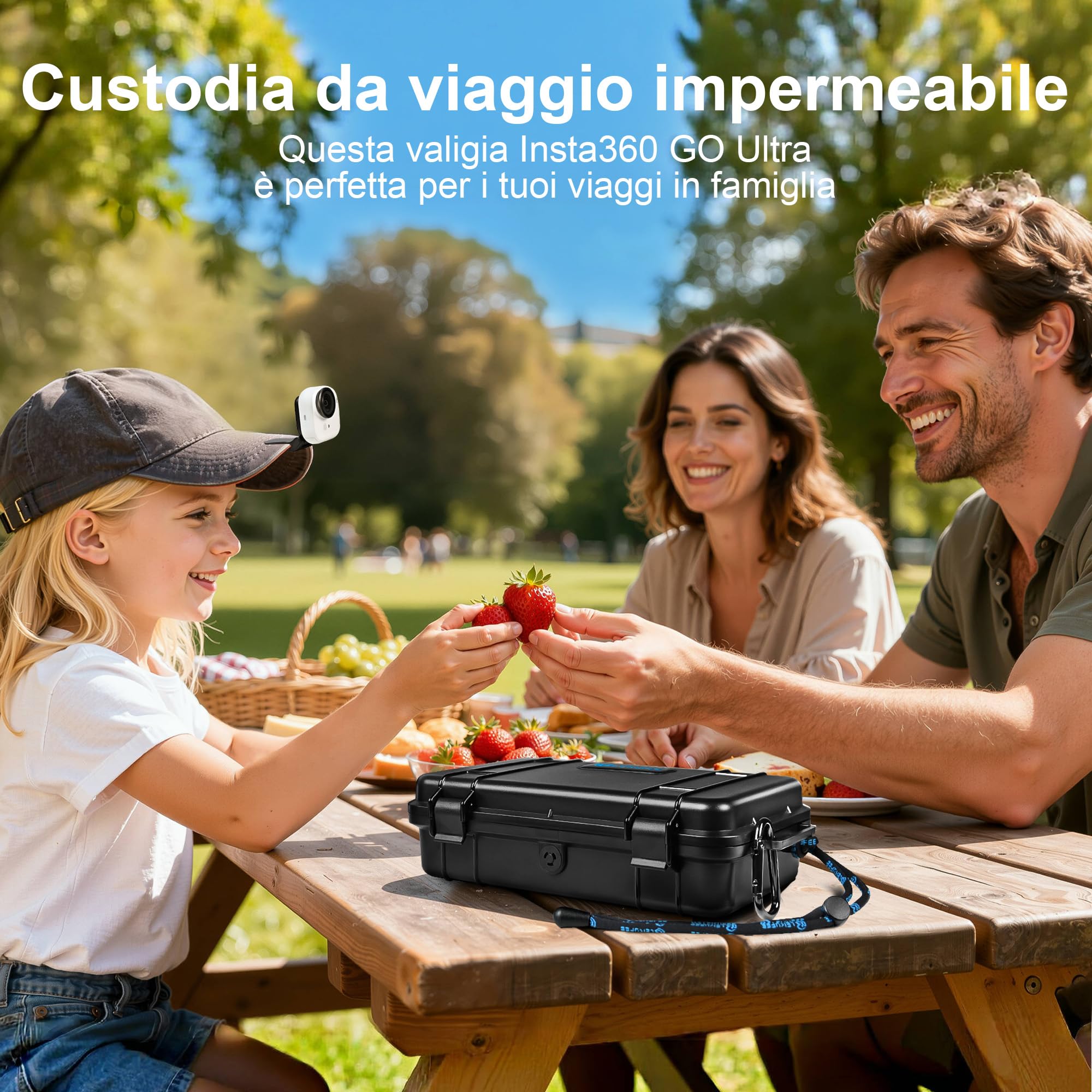 Lekufee Custodia rigida impermeabile da viaggio per Insta360 GO Ultra, pacchetto standard, creator bundle e altri accessori (solo custodia e borsa)