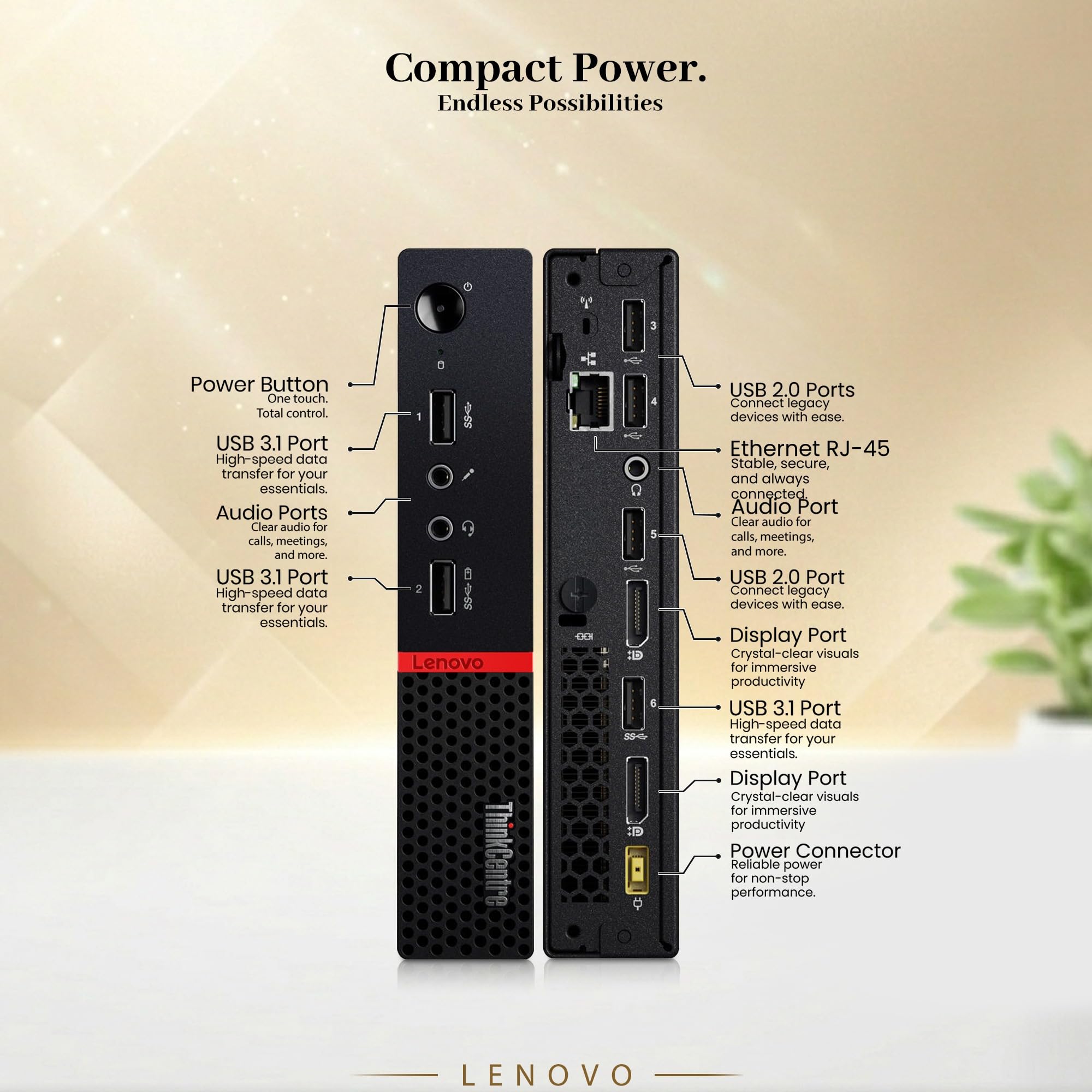 ミニPC Lenovo Think Centre M715q | AMD Pro A12 Lenovo ThinkCentre M715q Tiny | Secure, Powerful, Compact Desktop
