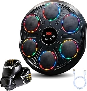 Premium Heavy Duty Upgraded Smart Music Boxing Machine for Adults | Wall-Mounted Bluetooth Boxing Target with LED Rhythm Lights, 12 Modes & Speeds, 3 Installation Methods, Gloves Included