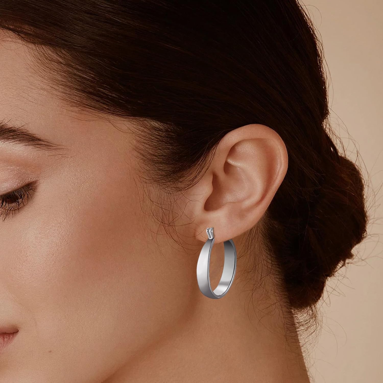 WGOUD 3Pairs 14K Gold Plated Chunky Hoop Earrings Set for Women, Trendy Hoop Earring 925 Sterling Silver Post - Hypoallergenic Thick Lightweight Twisted Hoops Dainty Gold Earrings for Women Jewelry Gifts - Image 2