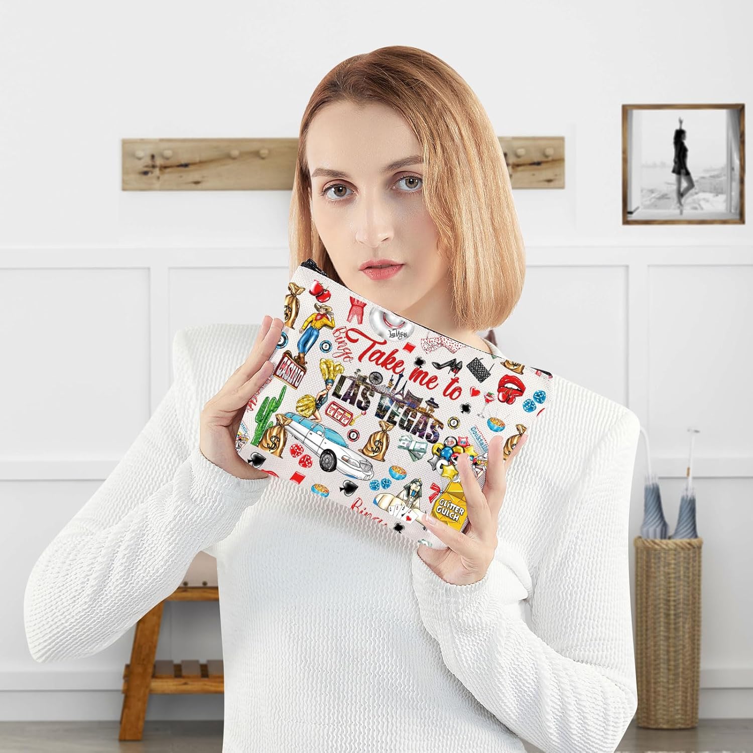 WZMPA Las Vegas Travel Cosmetic Bag Las Vegas Trip Gifts Take Me To Las Vegas Casino Makeup Zipper Pouch Bag Las Vegas City Merchandise (To Las Vegas) - Image 6