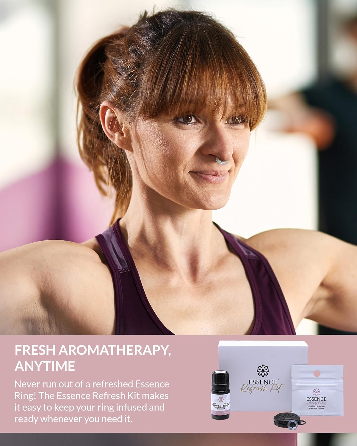 Essence Wearable Aromatherapy Nasal Diffuser – Allergy Relief Essential Oil Nose Ring Refresh Kit – Personal Scent Clip for Travel, Work & Everyday Use – Made in USA - Image 2