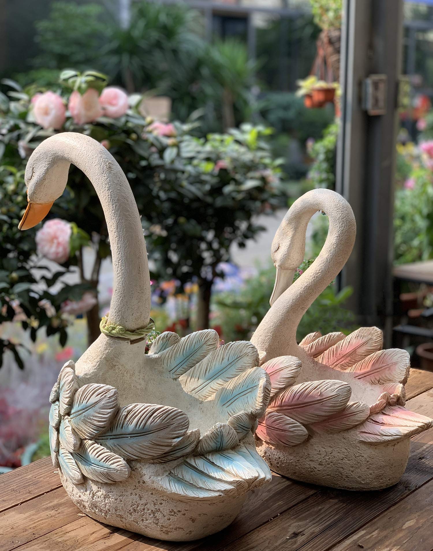 希少✨　アンティーク　ニッカ　木彫り　白鳥　壁掛け鏡　美品　送料無料！ 84198-02.jpg