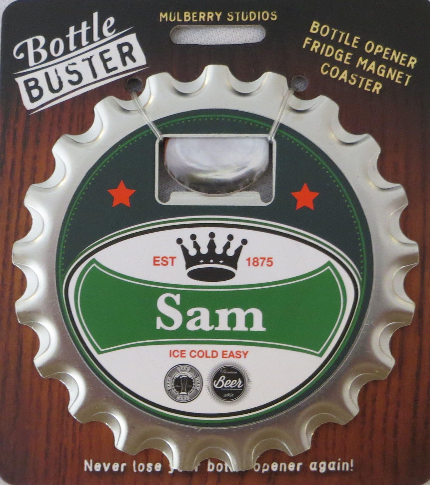 Mulberry Studio Bottle Opener Fridge Magnet Coaster All in One - Sam