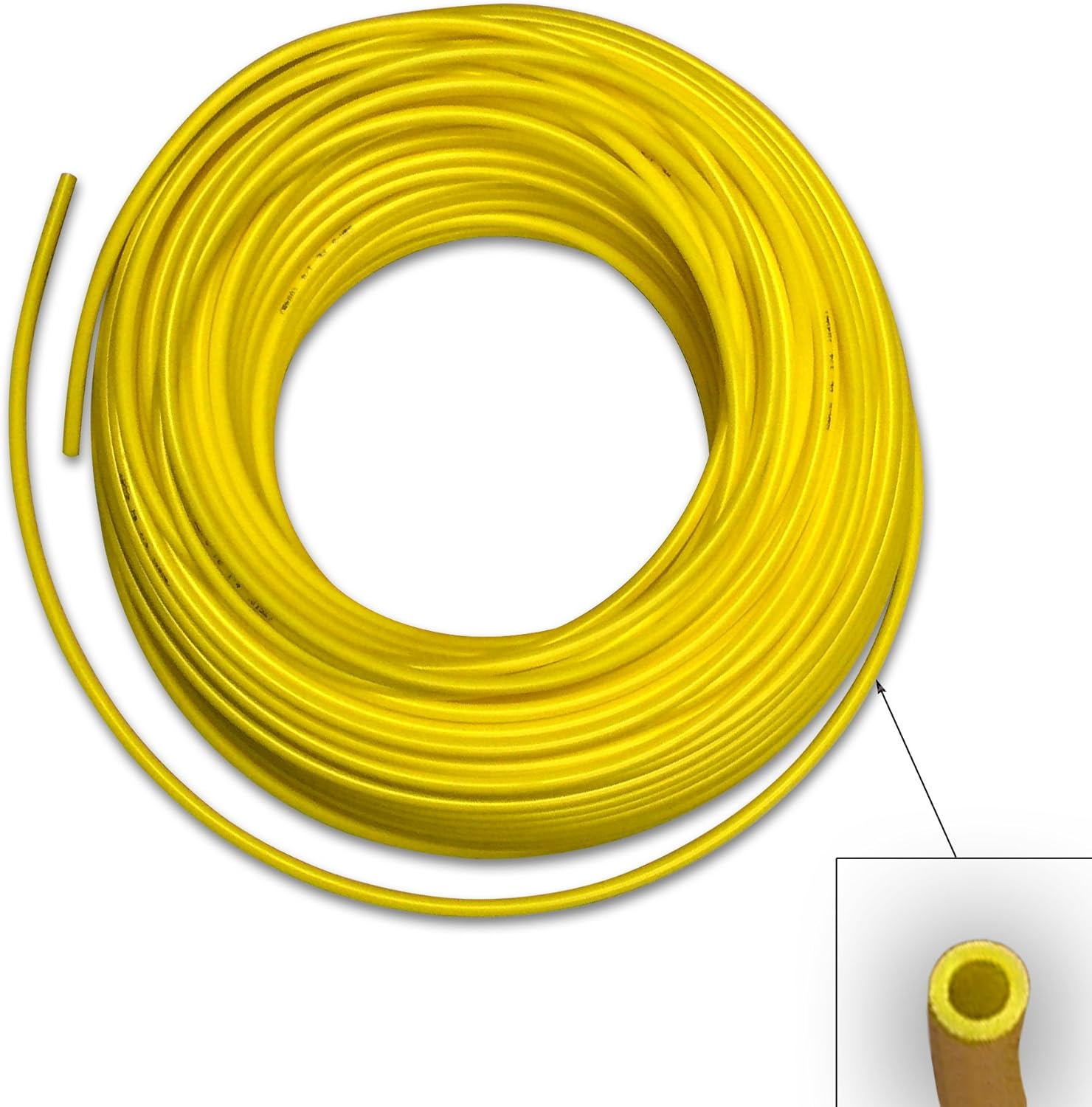 Food Grade 1/4 Inch Plastic Tubing for RO Water Filter System, Aquariums, Refrigerators, ECT (300 Feet, Yellow)