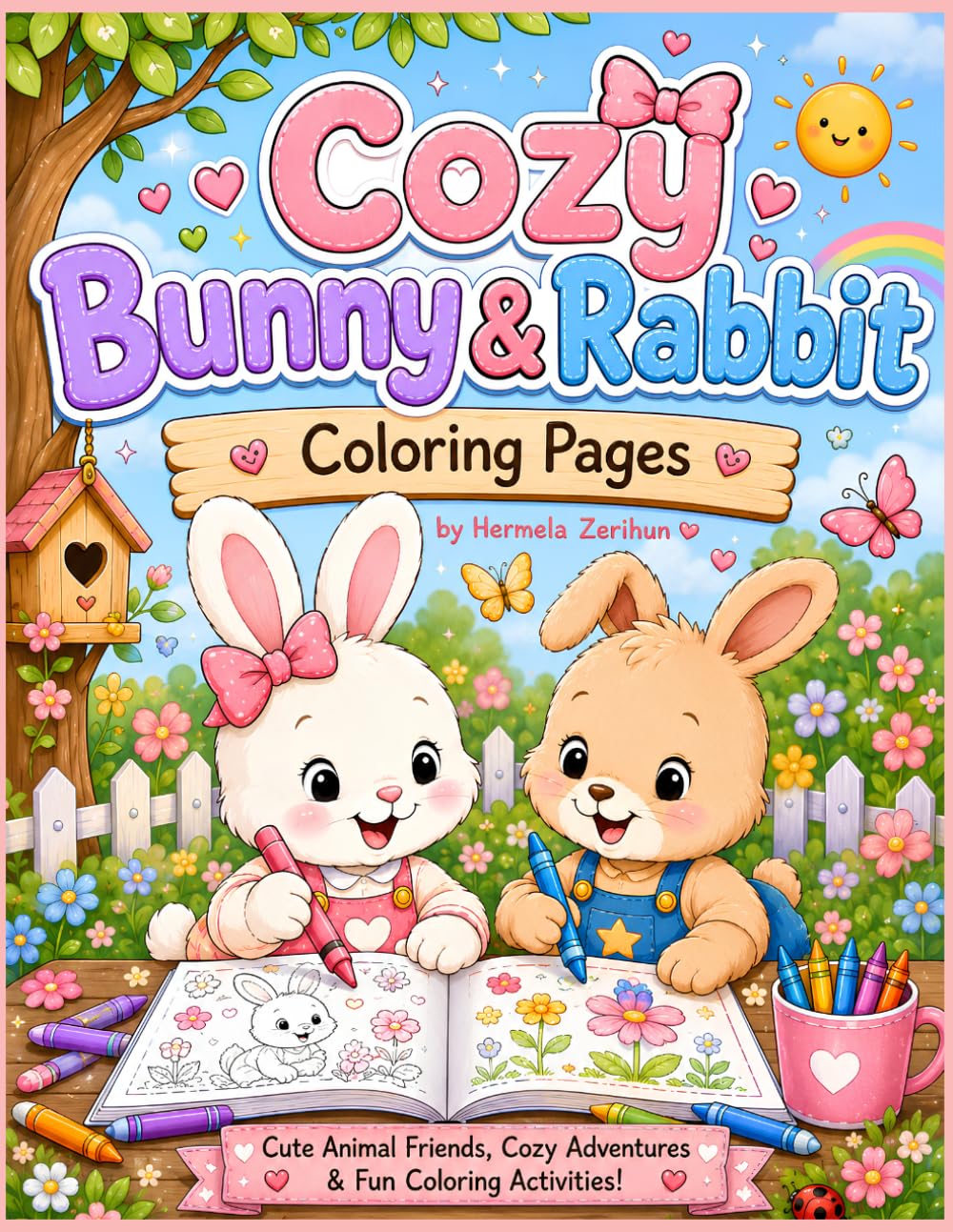 Cozy Bunny & Rabbit Coloring Pages: Cute Animal Friends, Cozy Adventures & Fun Coloring Activities