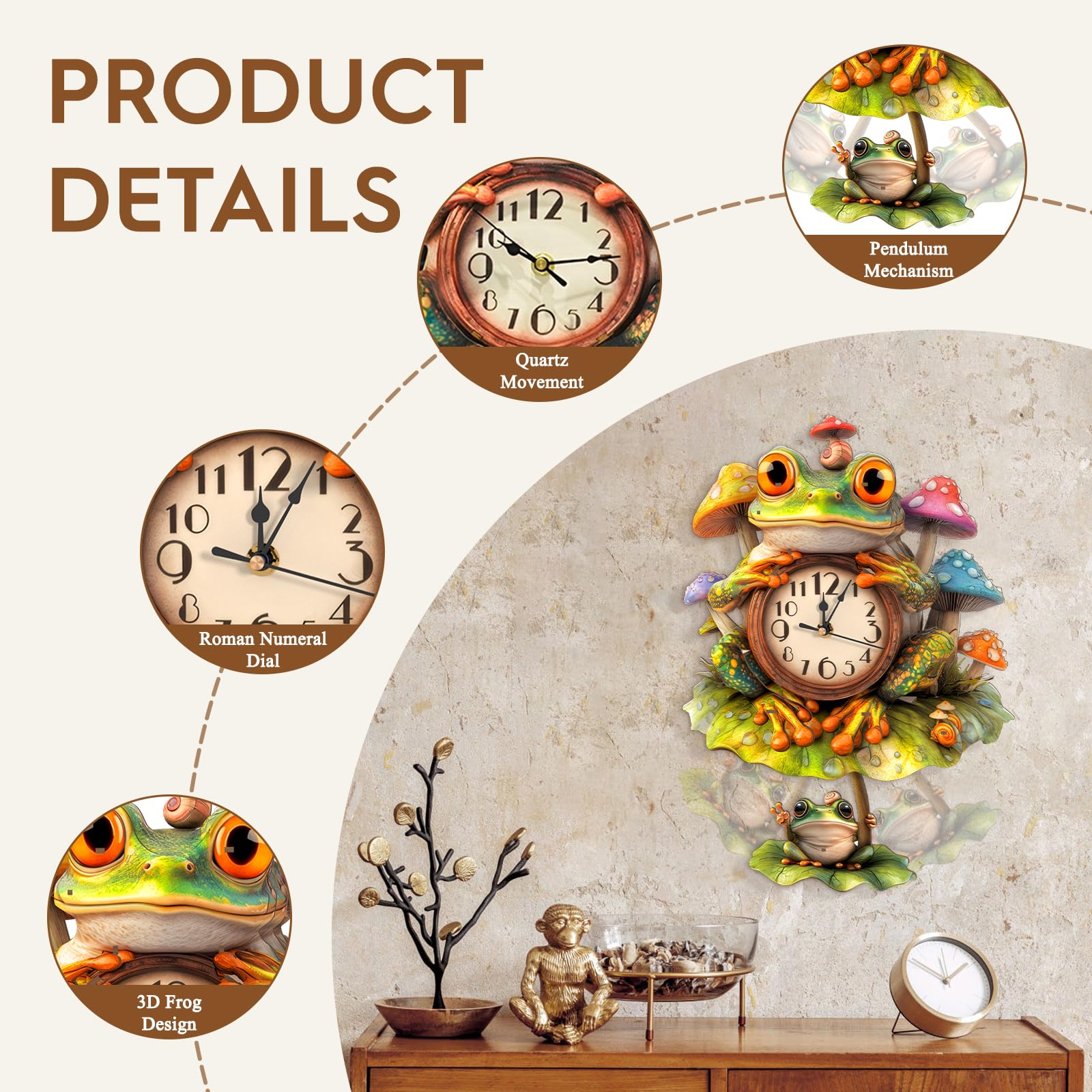 3D-Puzzles für Erwachsene, Frosch-Uhr mit funktionaler Uhr, 3D-Holzpuzzle (29,2 x 40,4 cm), Tier-3D-Puzzle, Schreibtisch/Wandkunst, Heimdekoration, Geschenke für Freunde/Familienspielabend