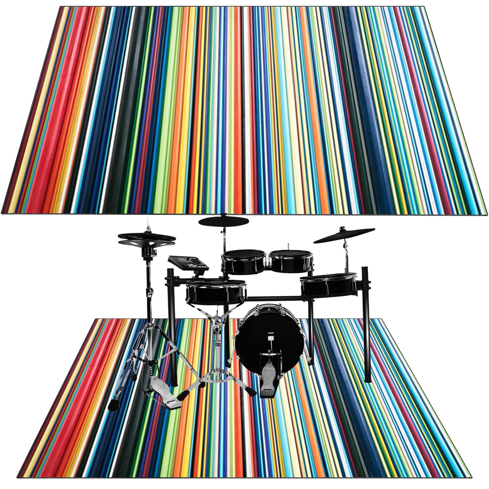 Drum Tappeto Insonorizzato Antiscivolo per Batteria Acustica 210 x 180 cm