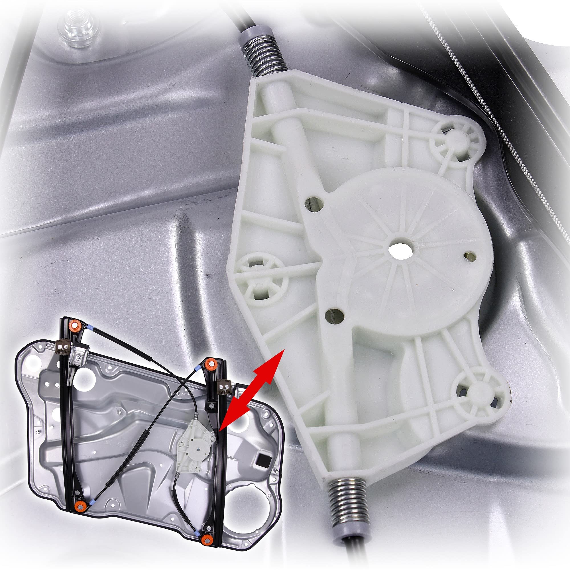 BESTPRICE 1x Fensterheber vorne rechts elektrisch mit Anschraubplatte Kompatibel mit VW BORA I (1J2), BORA Variant (1J6), GOLF 4 (1J1), GOLF 4 Variant (1J5)