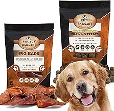 BRUTUS & BARNABY Pig Ears (12) + Training Treats for Dogs (8oz)