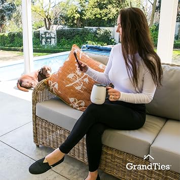 GRANDTIES 16oz Insulated Coffee Mug with Sliding Lid Pearl