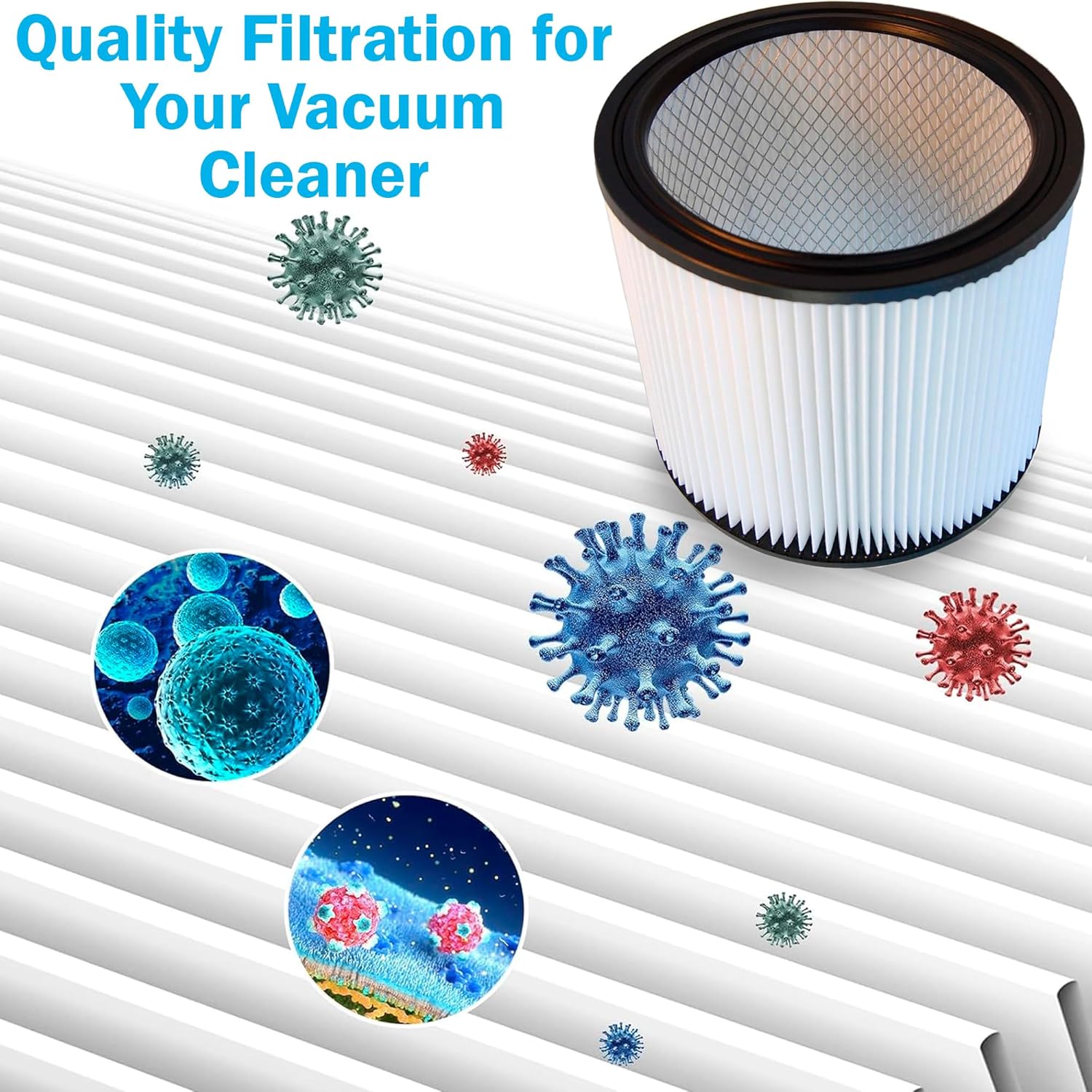 HQRP 90304 Cartridge Filter 2-Pack compatible with Shop-Vac SL16-575A SS11-450 SS12-300A SS14-350A SS14-550A SS14-600C Vacuum Cleaner