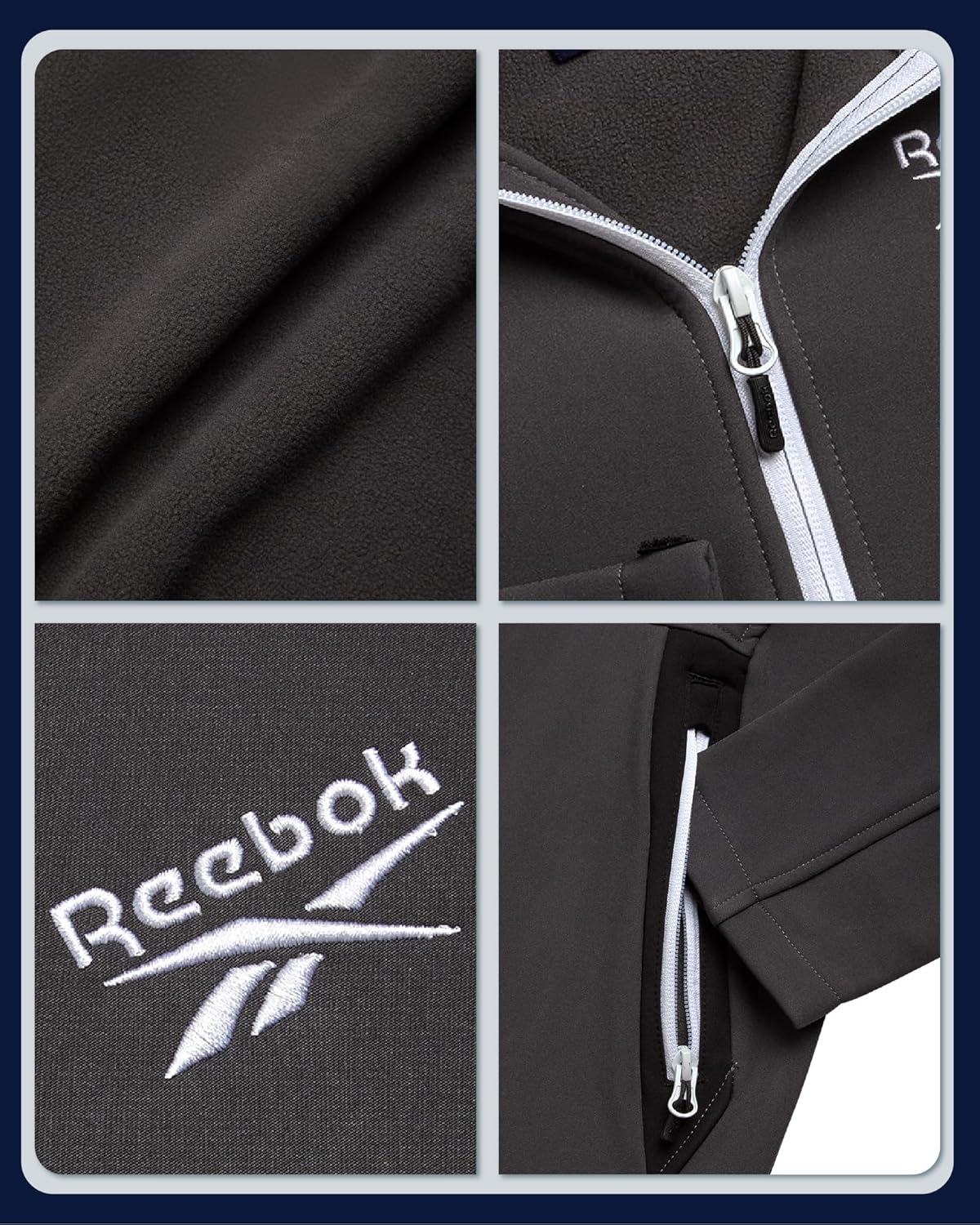 Reebok Boys Fleece Jacket - Polar Fleece Lined Wind & Water Resistant Softshell Winter Jacket - Outdoor Winter Coat for Boys - Image 4