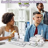 Vista 3 de Therwen Paquete de 100 Pañuelos de Bolsillo Paquetes de Viaje a Granel 1000 Hojas Mini Pañuelos a Granel 3 Capas Tamaño de Viaje Pequeño Papel