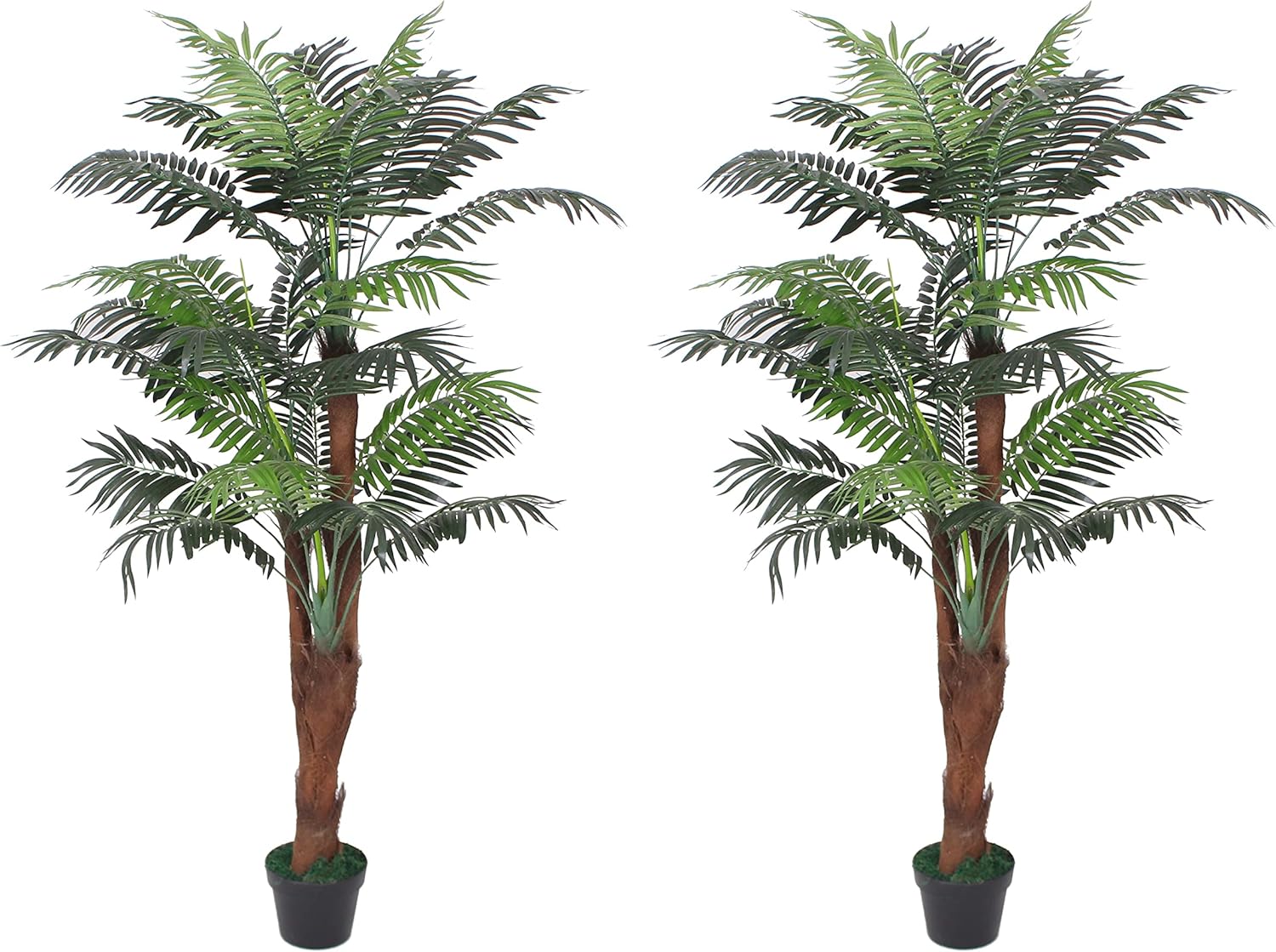 AEMRIQUE Pair 5.7' Exotic Tropical Palm Trees Artificial Plant with Nursery Pots, 5.7' Each, Set of 2