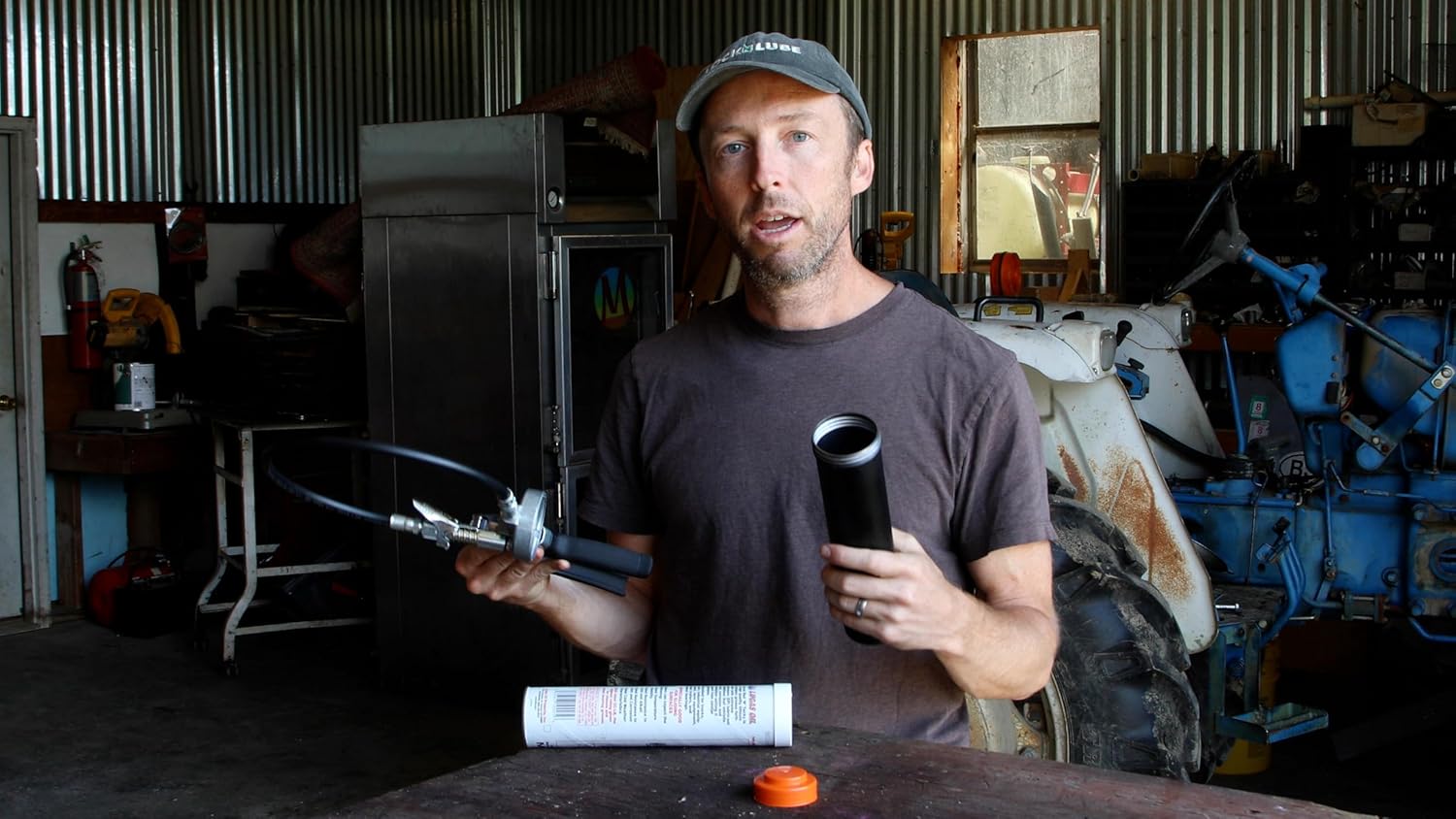 LockNLube Easy-Prime Pistol-Grip Grease Gun. Includes Our Patented Grease Coupler (Locks on, Stays on, Won't Leak!) Plus a 20" Hose and in-line Hose Swivel.