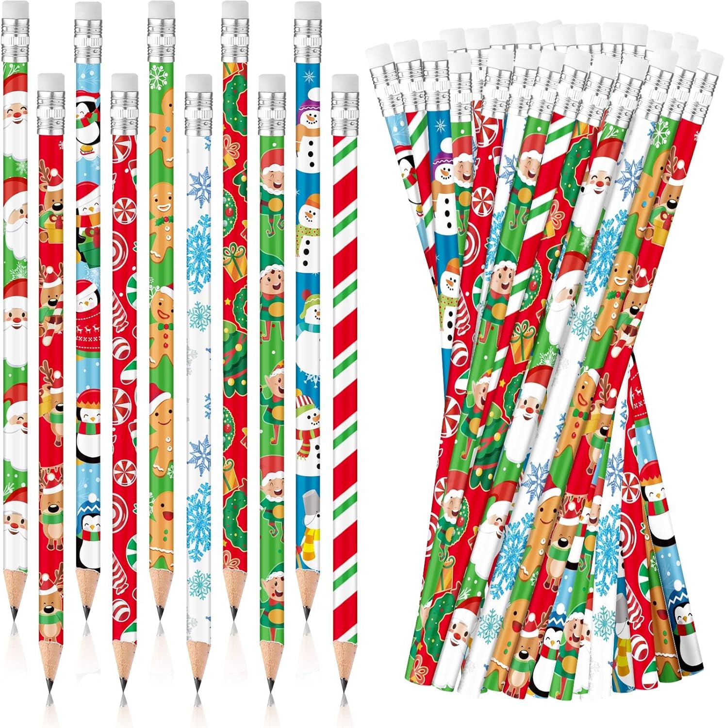 200 Pcs Bulk Christmas Pencils for Kids Christmas Reindeer