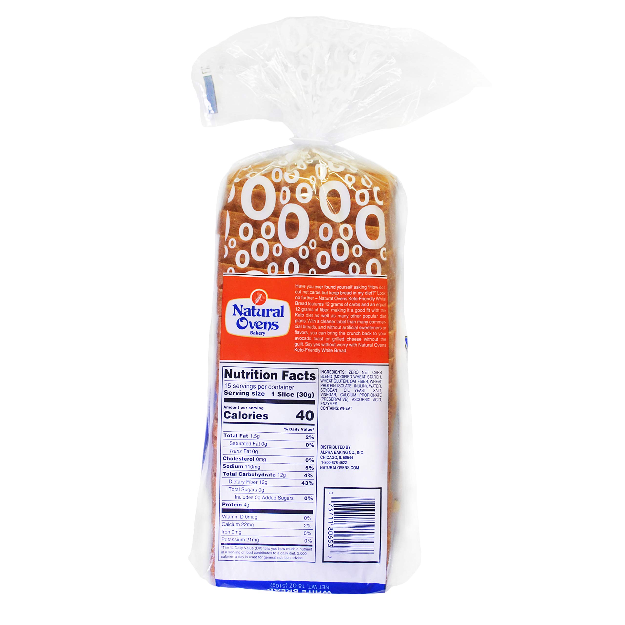 Natural Ovens Bakery KetoFriendly White Bread 3 Loaves Zero Net