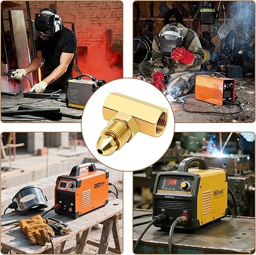 Miniatura 6 de Nuevo adaptador de gas inerte de argón T-92 conecta 2 reguladores a 1 botella de soldadura Tig, compatible con argónhelionitrógeno, CGA 580