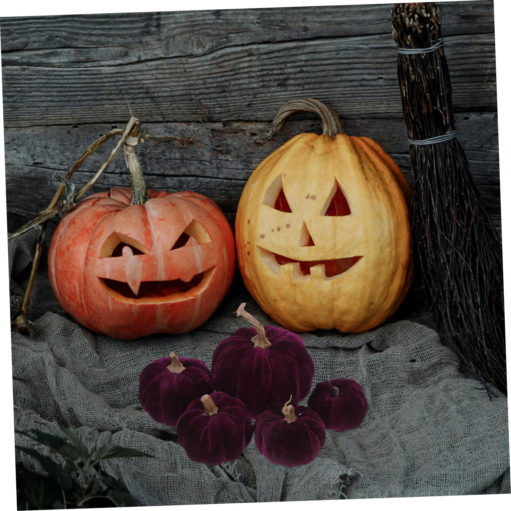 Ciieeo 5pezzi Zucca Decorativa Artificiale Zucca Finta per Halloween e Ringraziamento Ornamento Reale