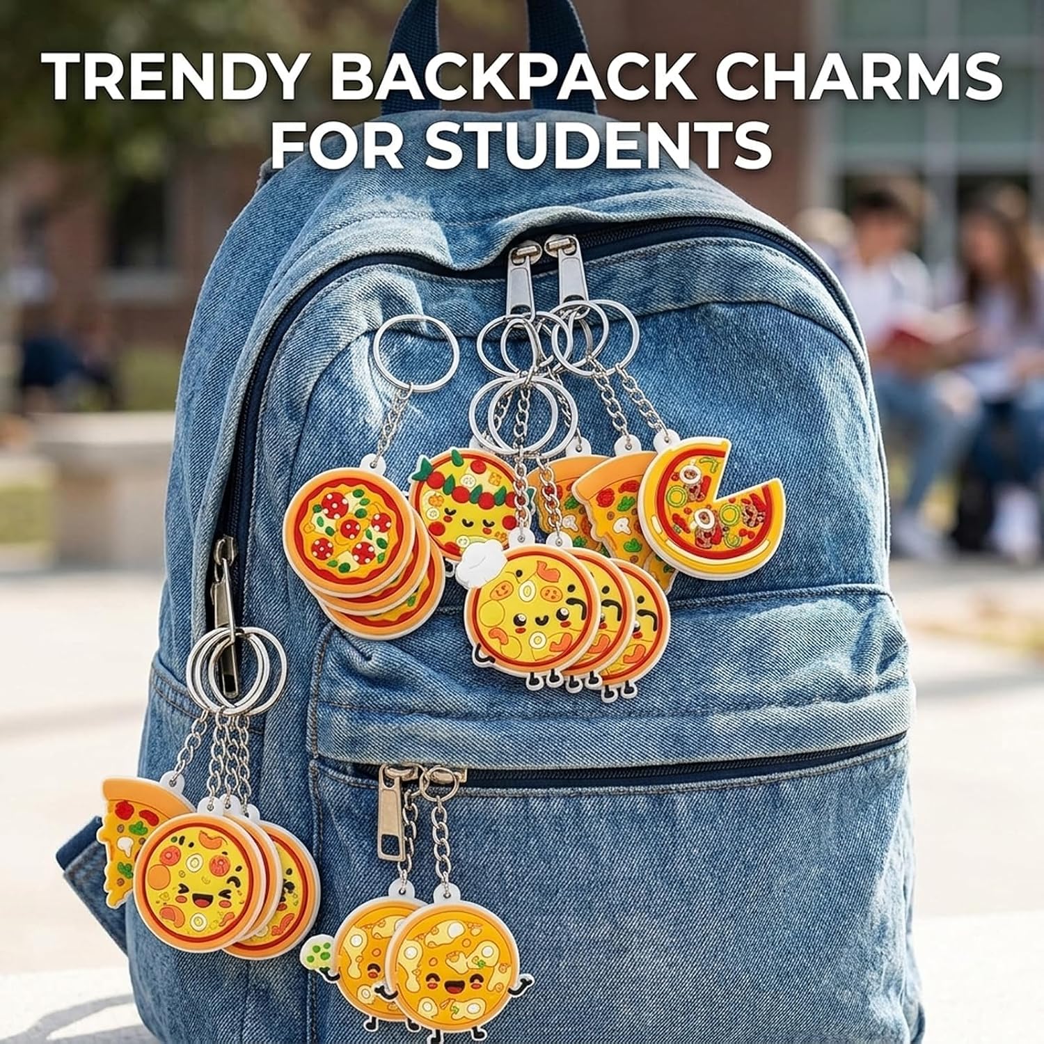 EVKILKJS 36Pcs Pizza Keychains,Pizza Party Favors,Backpack Key Chains Styles,for Decorations, Gift Birthday Party Supplies,Men Women Creative Interesting Novelty Stylish