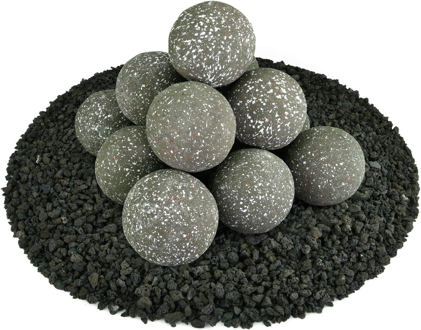 Ceramic Fire Balls Set of 14 Modern Accessory for