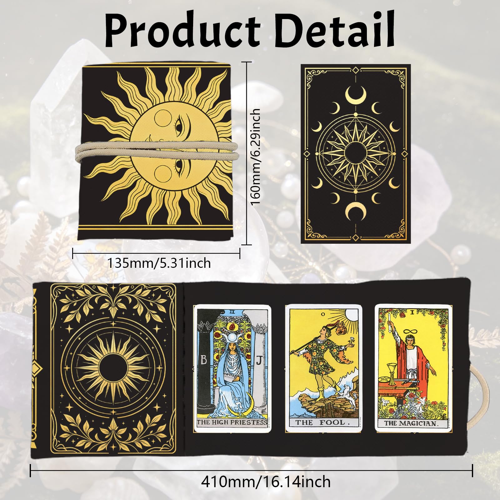 ORIGACH 2 PZ Sole & Luna Celestiale Tarocchi Titolare della Carta con
