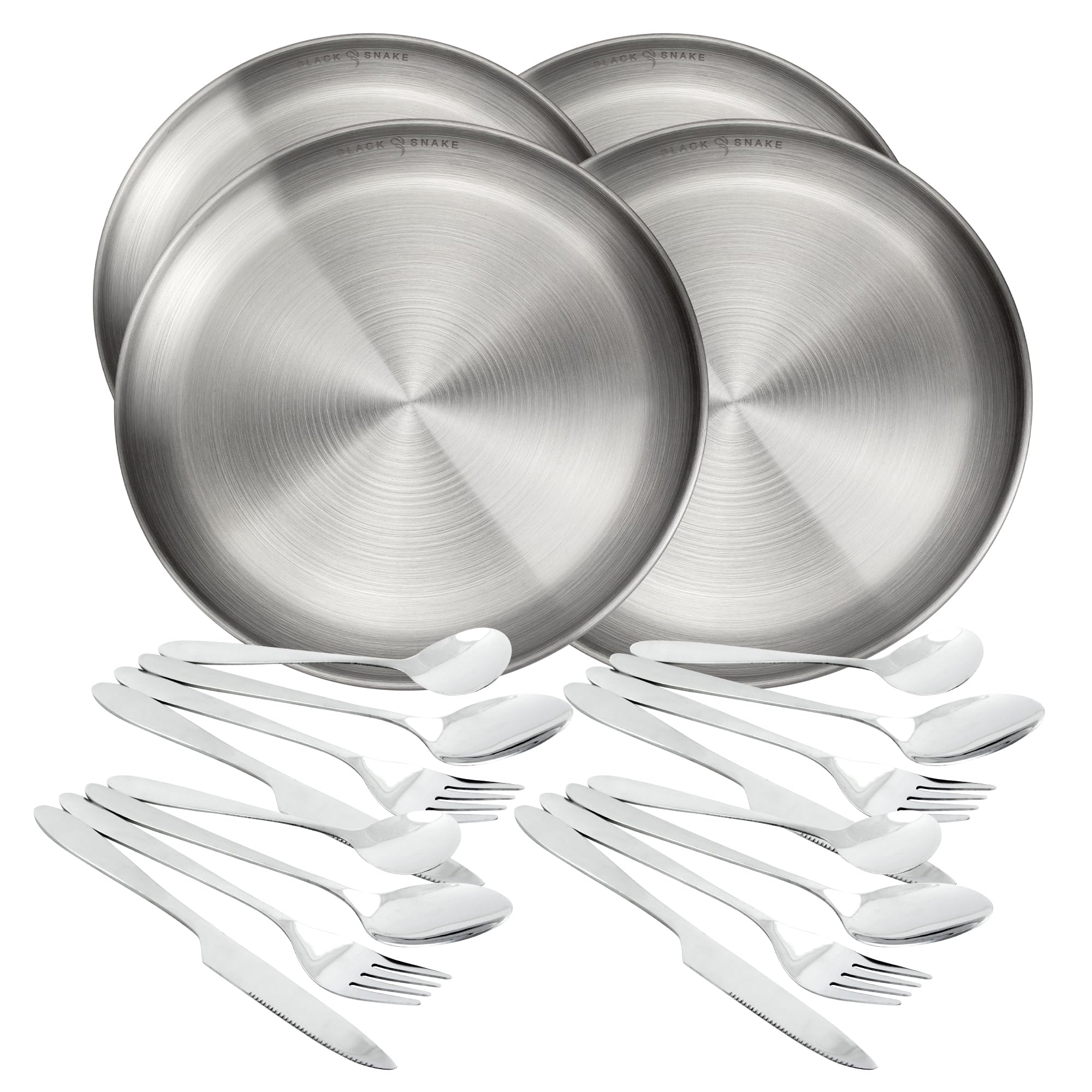 Black Snake® Platte camping picknick bord met 'Lunch' bestek inclusief