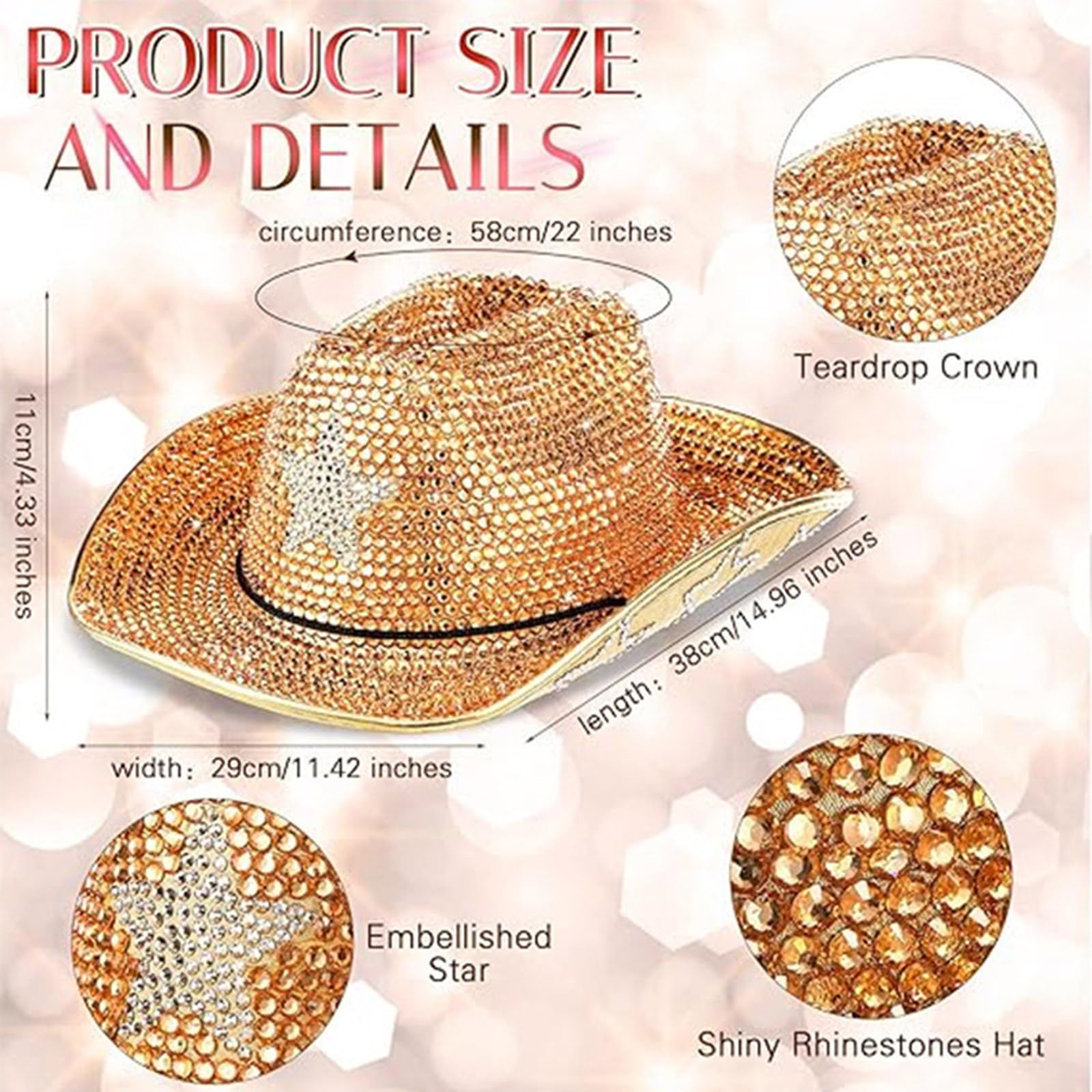 Sombrero de diamantes de imitación brillantes para fiestas de baile, eventos formales, para todas las edades, sombrero de moda