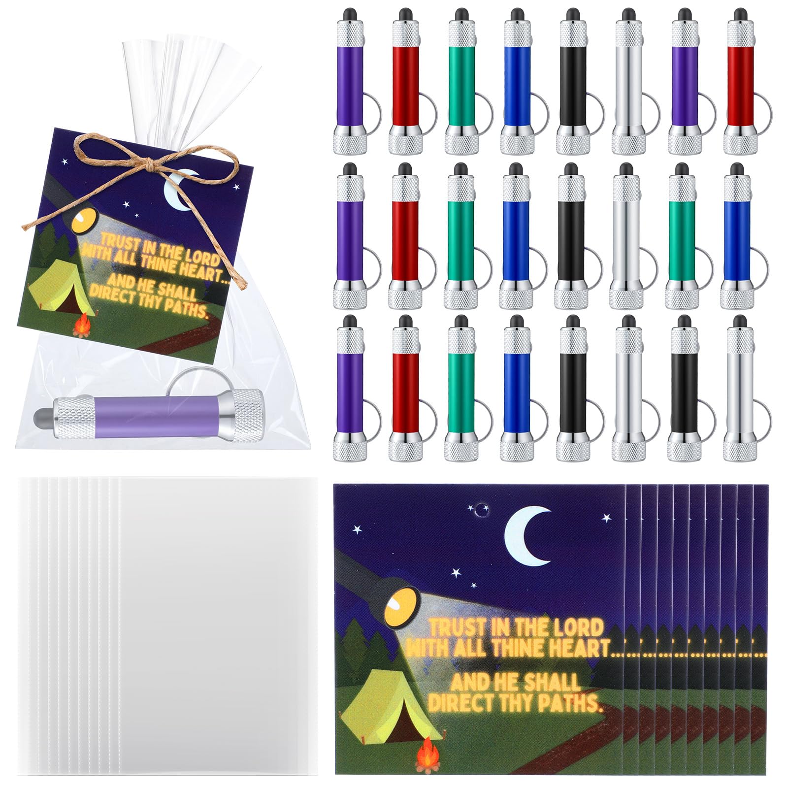 Tujoe 72 Pcs Christian Religious LED Flashlight with Bible Verse Cards