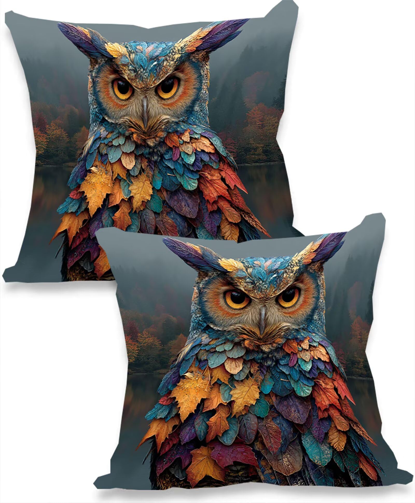 Housse de coussin effet double face en lin de luxe style moderne 55x55 cm