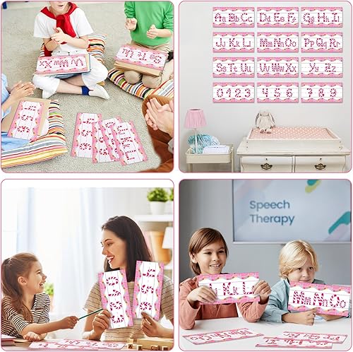 Miniatura 7 de Outus Juego de 12 tablones de anuncios del alfabeto de caramelo, letras recortadas, números del alfabeto, decoración de aula, número, tablón de