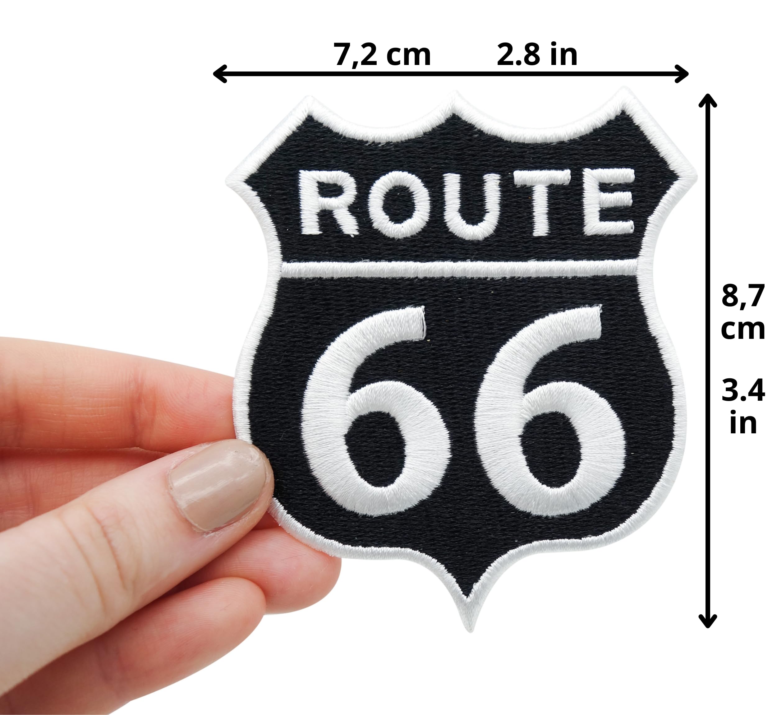 MAREL Toppa Route 66 Motorcycles Biker - Termoadesiva E Da Cucire, Ricamo 6,5 X 8 Cm - 3