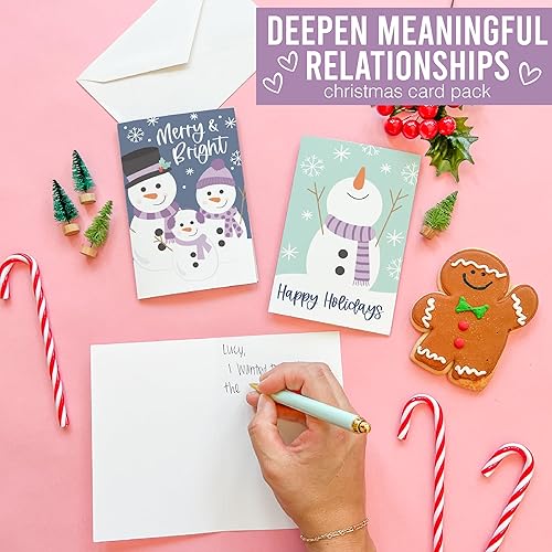 Miniatura 8 de 24 tarjetas navideñas de muñeco de nieve a granel con sobres, tarjetas navideñas en caja con sobres, paquete de tarjetas de Navidad con sobres,