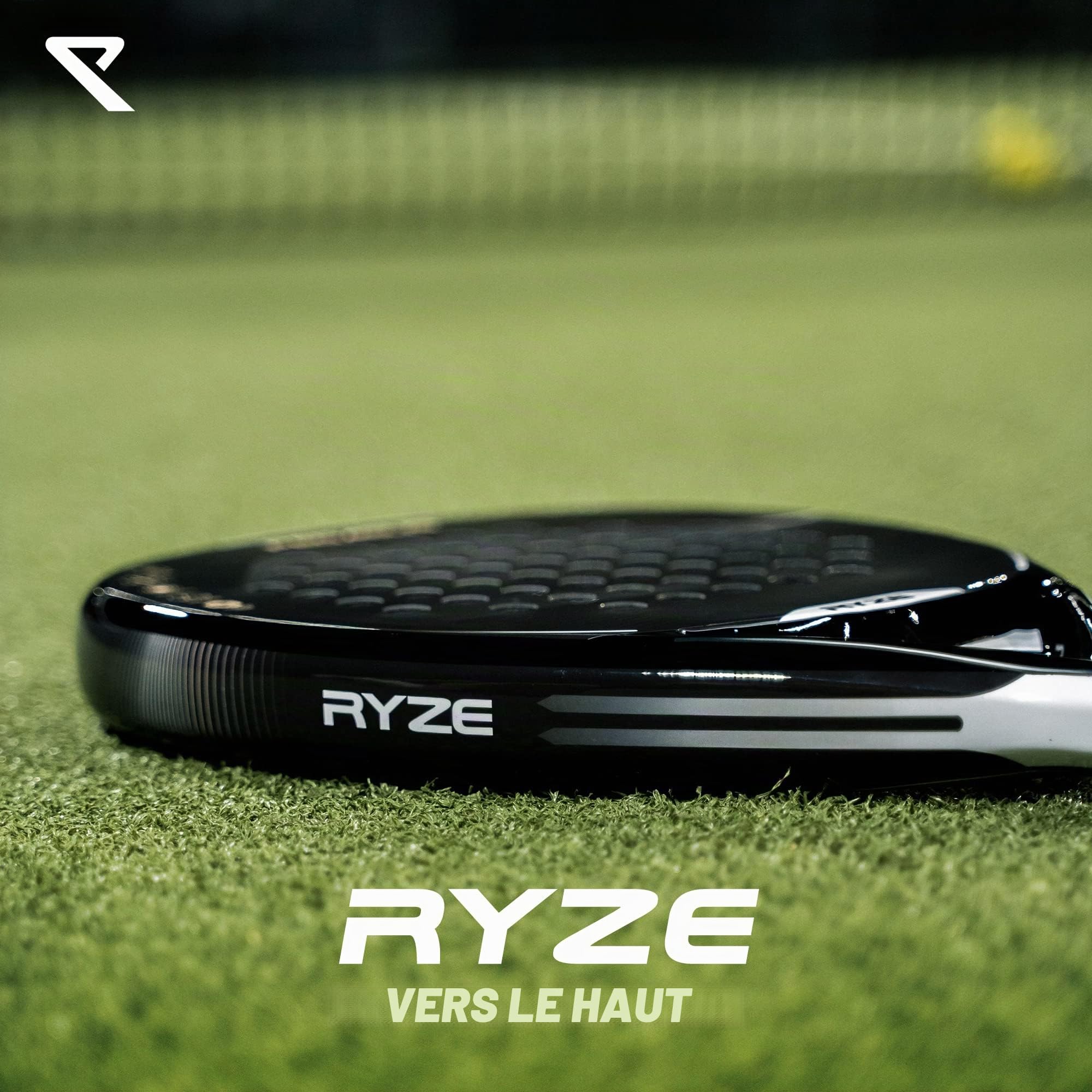 RYZE Raquette de Padel 100% Fibre de Carbone - Puissance + Contrôle Maximum - Padel Raquette avec EVA Pro Flex - Structure Légère et Durable - Raquette de Padel pour Homme et Femme - Étui Inclus