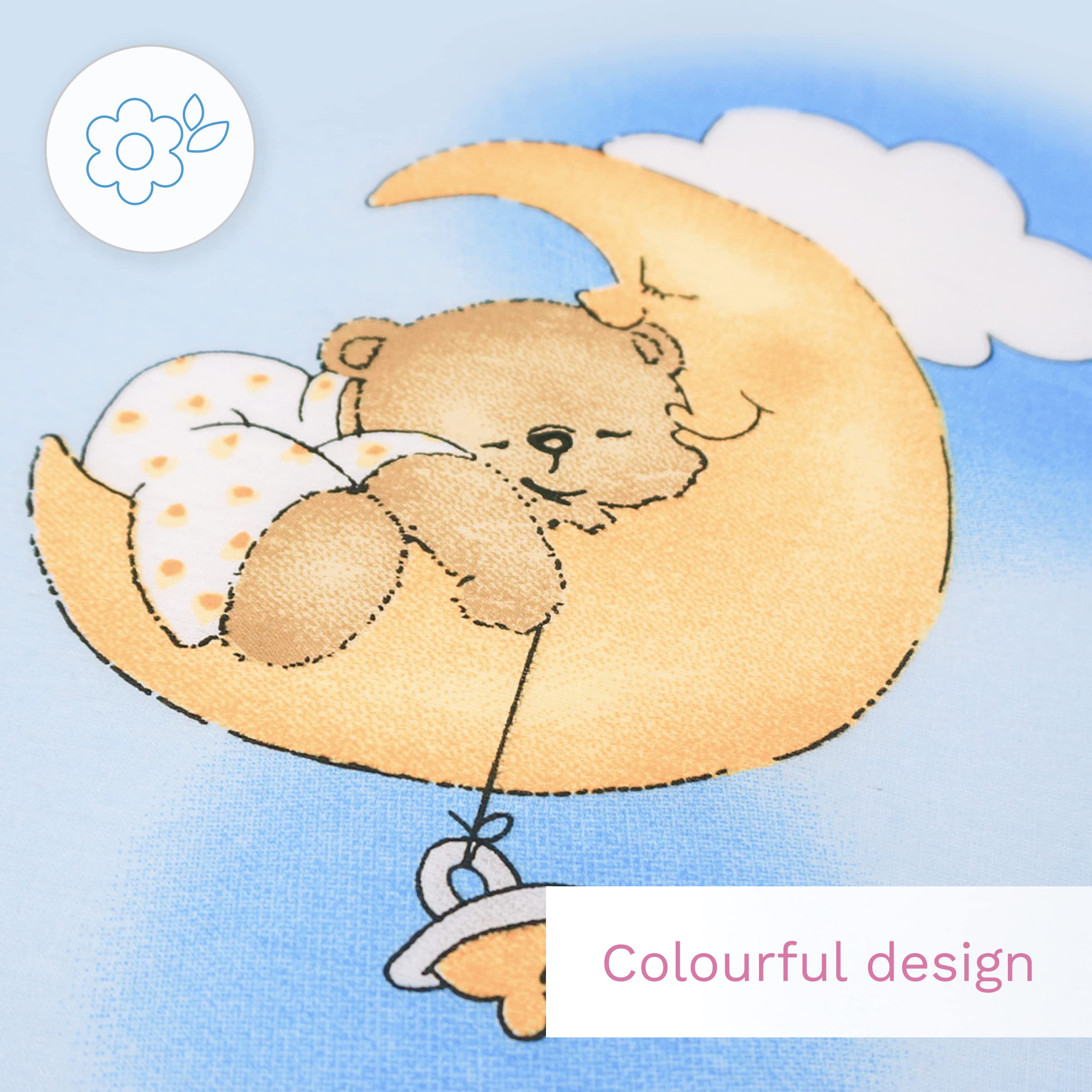 Baby Comfort Juego de Cama para Cuna 4 Piezas edredón y Funda nórdica 120x90 cm con Almohada y Funda de Almohada - diseño 4 (12 Meses+)