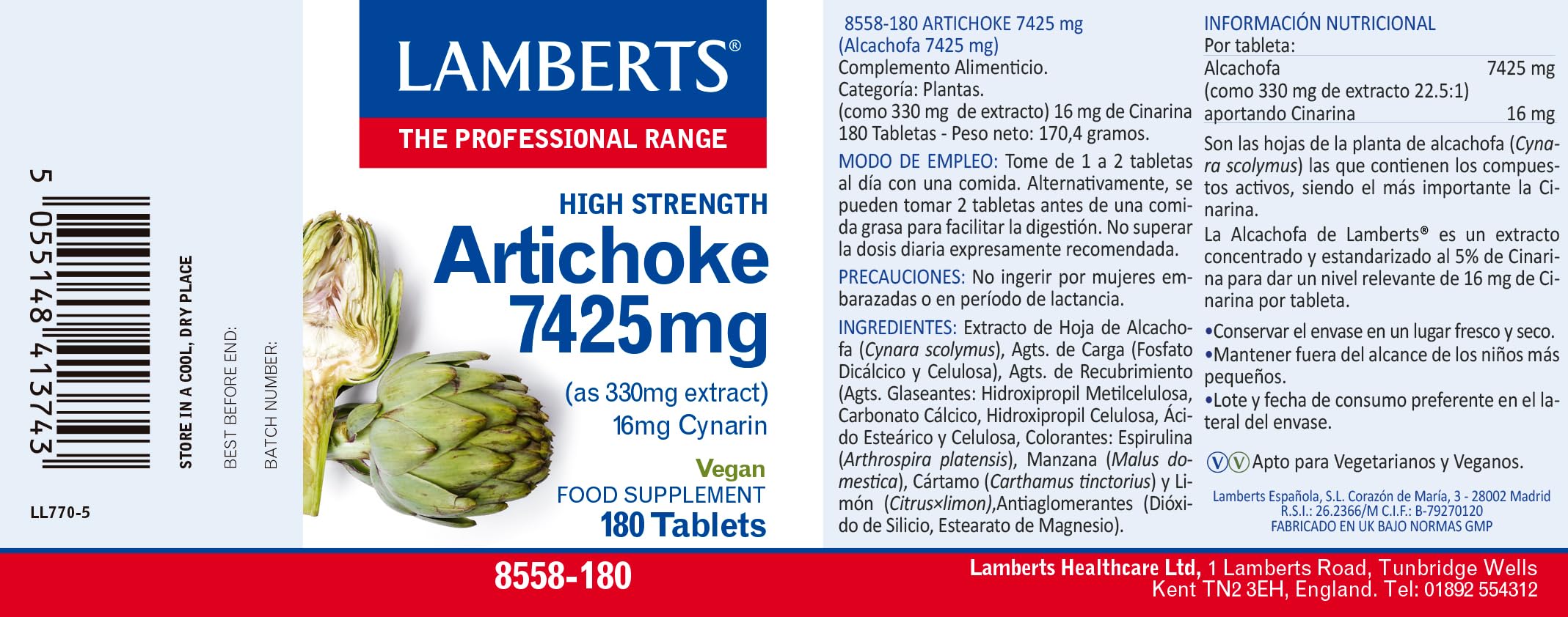 Lamberts Artischocke 7425mg - 180 Tabletten