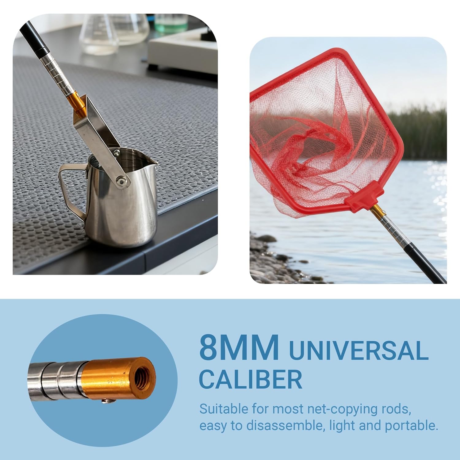 Water Sampler, Telescopic Sampling Dipper for Rivers, Lakes, Streams, Sewers, Labs, Factories, and Wastewater Plants for Water Quality Sampling and Environmental Monitoring (1.5–5 ft, 500 ml)