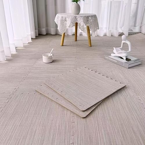 Miniatura 7 de Tapete de juego de 9 piezas de espuma para niños y bebés con azulejos entrelazados de espuma de colores sólidos para gimnasio, guardería, sala