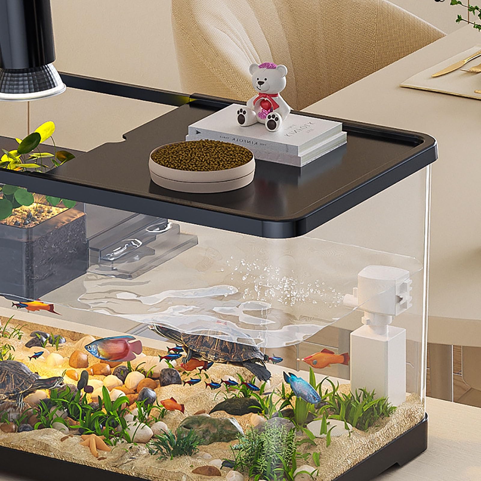 Acquario Delle Tartarughe,serbatoio Per Rettili Con Platformm,Acquario Per Rettili Con Piattaforma Basking,habitat Per Tartarughe, Habitat Di Rettile Per Gamberi, Granchi Eremiti ﻿(M)